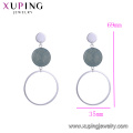 E-260 2018 xuping jewelry white gold color rhodium plated huggie hoop American new simplelatest design fashion earrings